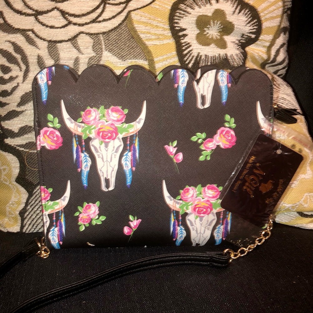 🥳HP🥳 NWT! LAST ONE! Free Spirit Steer Boho Crossbody Clutch - Picture 6 of 6